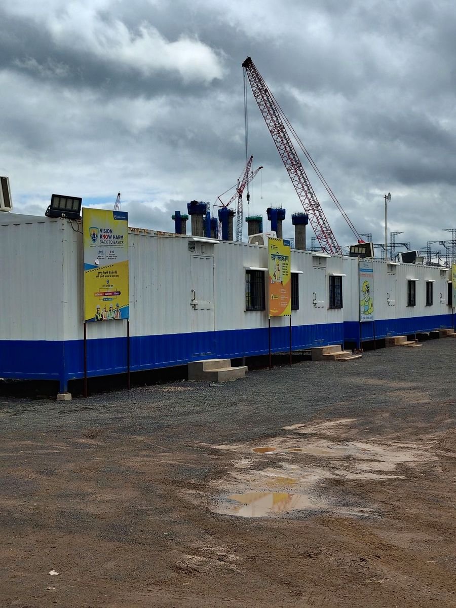 Modular site office block on a large construction project