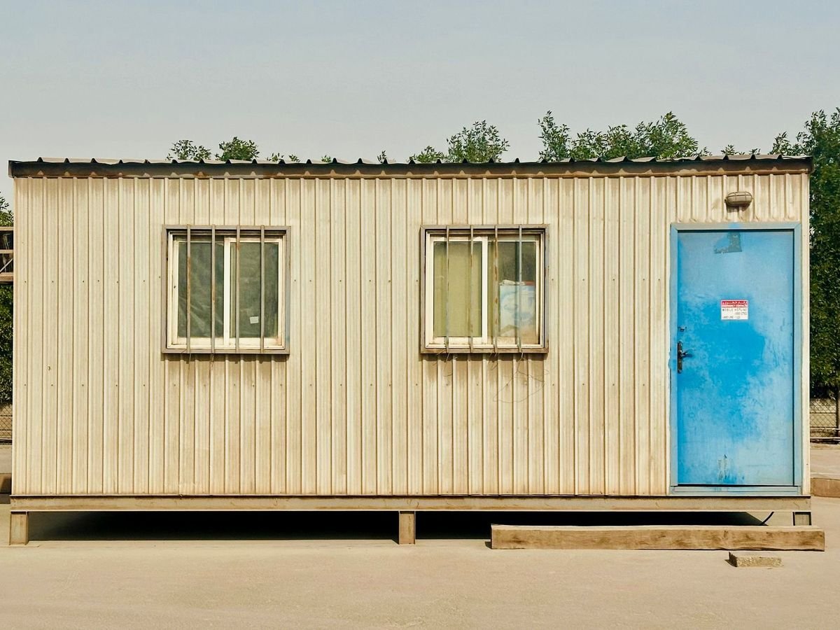 Portable cabin unit on a site in Saudi Arabia